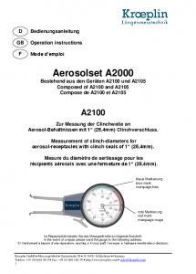 Palpeurs de mesure des arosols Kroeplin