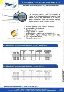 Palpeurs pour trous borgnes KROEPLIN