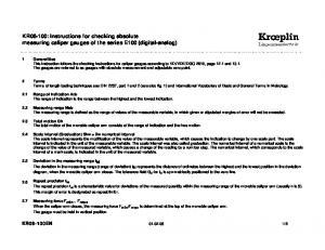 Instructions de mesure des séries F et B Kroeplin